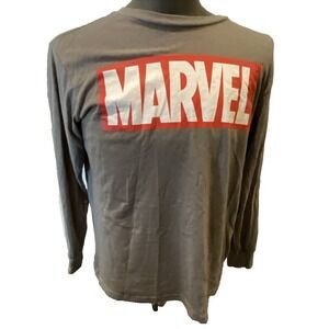 Marvel Long Sleeve T Shirt Mens Medium Gray Good Logo Graphic Tee